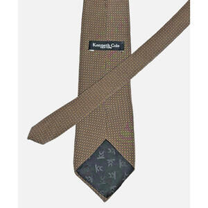Kenneth Cole Men's Silk Tie 4"x58" Brown Navy Geometric EUC